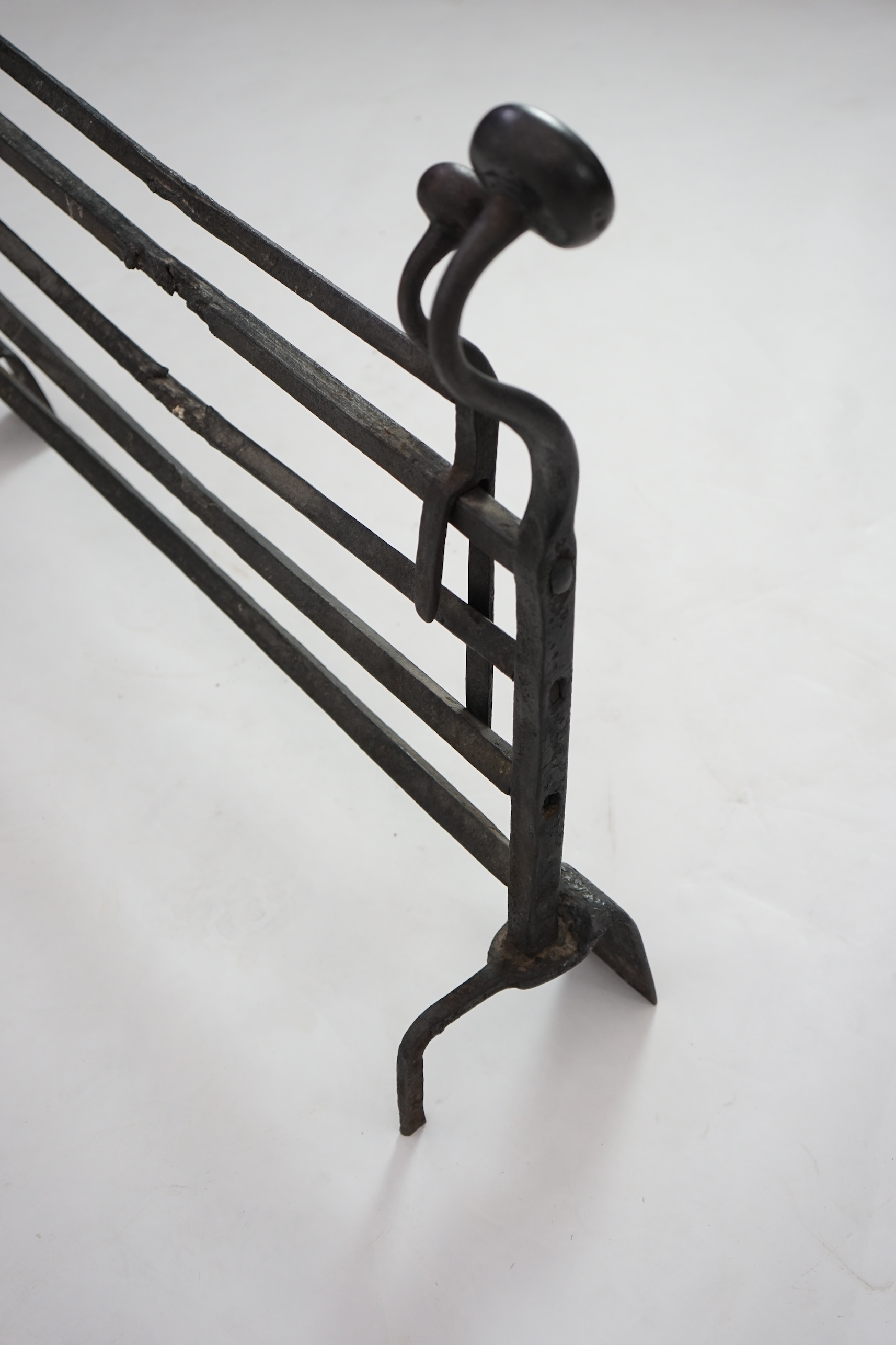 A 17th century French iron adjustable grate